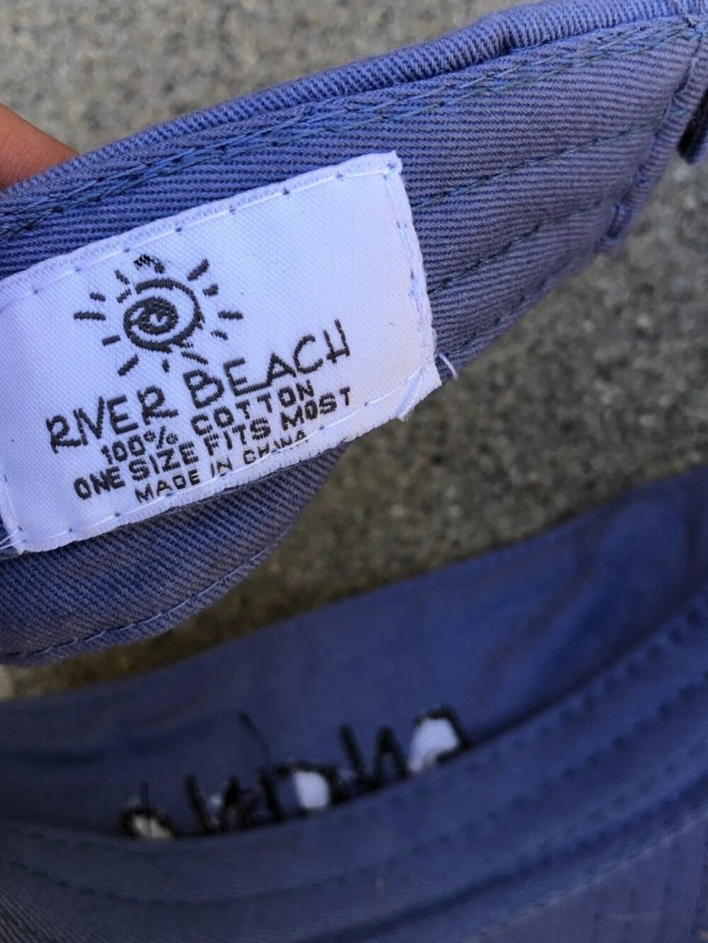 RIVER BEACH Encino Visor Hat Men's One Size Blue Adjustable Cap 100% Cotton - Picture 2 of 5